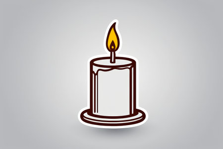 Burning Candle Illustration Materialの素材