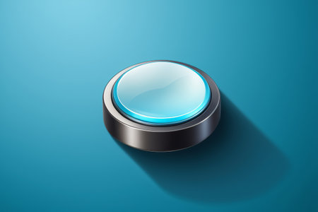 Blue background round button design materialの素材