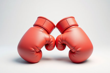 Close-up of red boxing glovesの素材