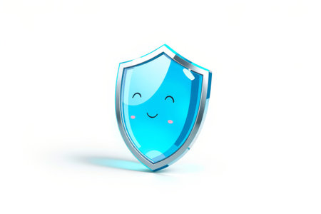 Cartoon style blue shield iconの素材