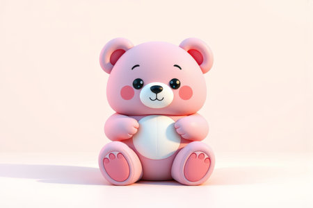 Pink cartoon bear doll imageの素材