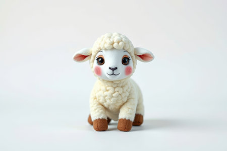 Close up of cute sheep dollの素材