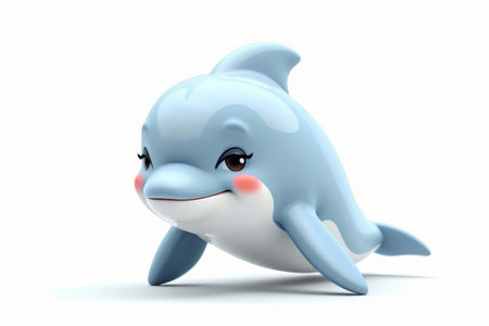 Cute cartoon dolphin imageの素材