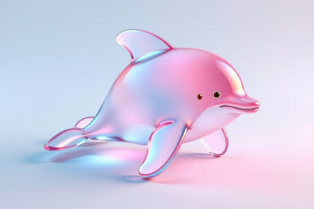 Transparent texture pink dolphin 3D modelの素材
