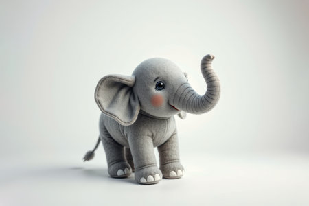 Close-up of the gray elephant plush toyの素材