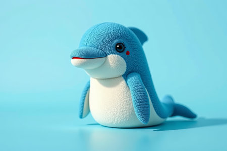 Close-up of blue dolphin plush toyの素材