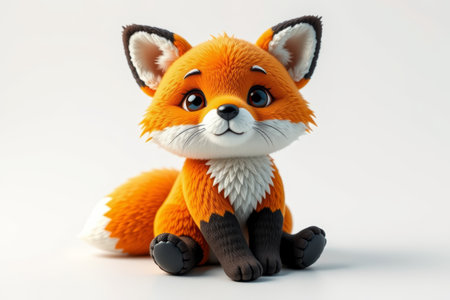 Close-up of cute cartoon fox imageの素材