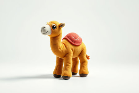 Close up of yellow camel plush toyの素材