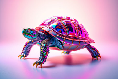 Creative image of colorful mechanical turtleの素材