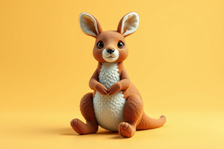 Cartoon kangaroo sitting imageの素材