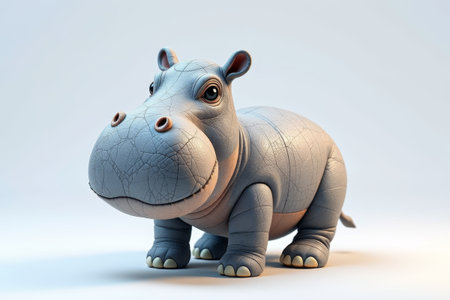 Cartoon hippo imageの素材