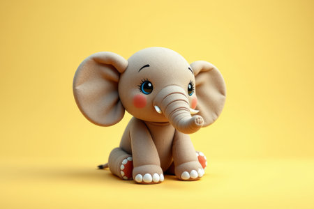 Cute cartoon elephant sitting and standing posture materialの素材