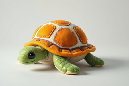 Orange turtle shell and green body plush turtleの素材