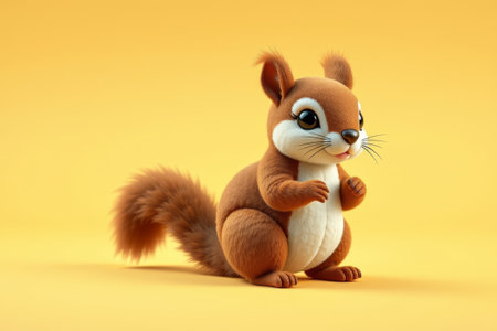 Cute animated squirrel close-upの素材