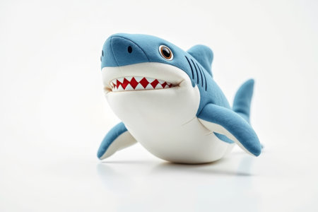 Close up of blue shark plush toyの素材