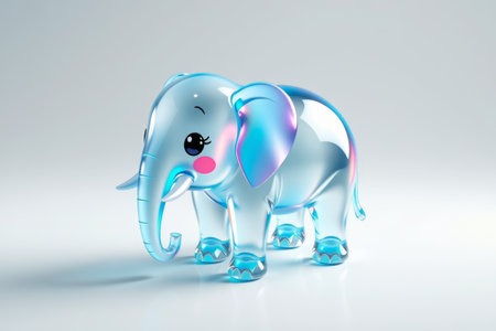 Transparent cartoon elephant 3D rendering materialの素材