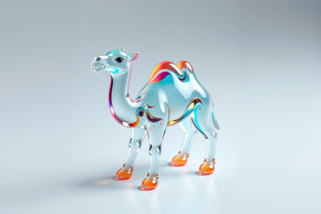 Transparent stained glass camel ornamentの素材