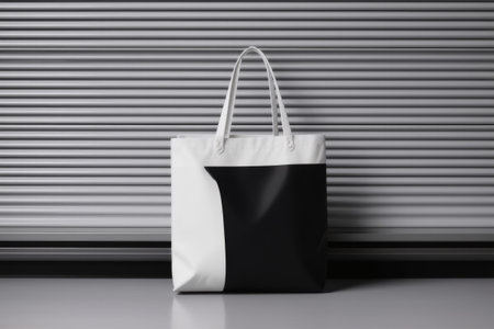Black and white handbag still life displayの素材