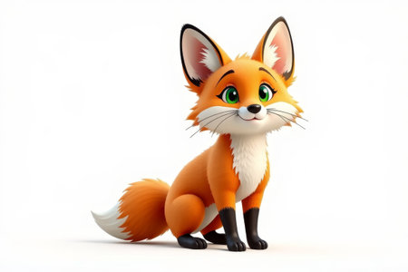 Cute cartoon fox image materialの素材