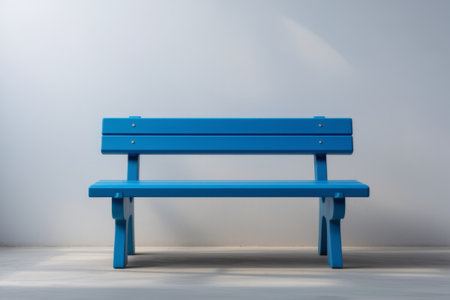 Blue bench simple still life materialの素材
