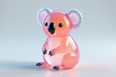 Pink cartoon koala 3D rendered imageの素材