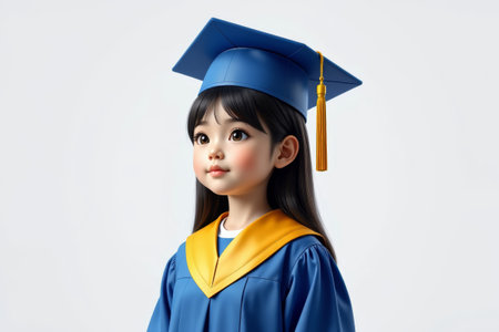 Little girl in bachelor's gownの素材