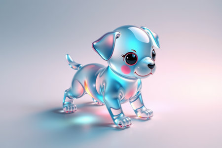 Transparent texture animated puppy imageの素材