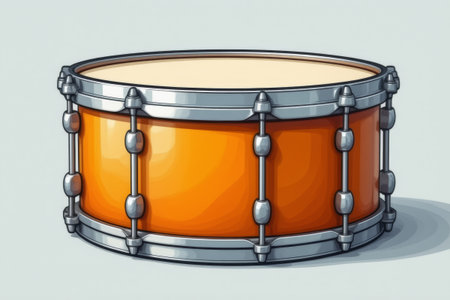 Orange Drum Instrument Illustrationの素材