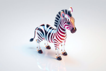 Colorful striped zebra 3D modelの素材