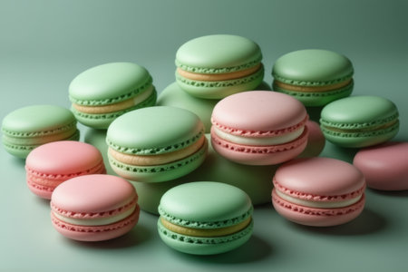 Close-up of a colorful macaron still lifeの素材
