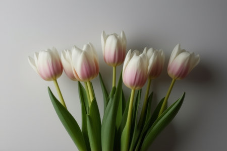 White Pink Gradient Tulip Close-upの素材