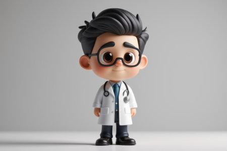 Cartoon male doctor imageの素材
