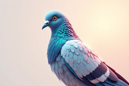 Close-up of colorful pigeonsの素材