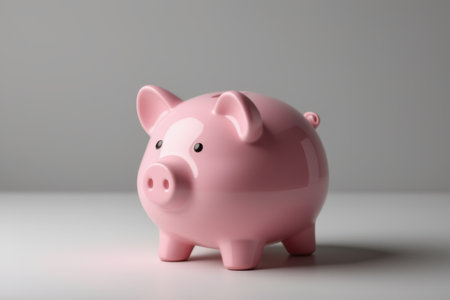 Pink Piggy Bank Close-upの素材