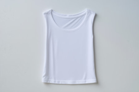 White sleeveless vest solid background displayの素材
