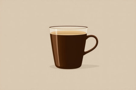Brown cup coffee drink illustrationの素材