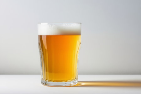 Close-up of foam beer in a glassの素材