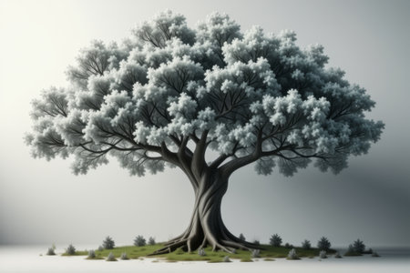 Single large tree natural landscape materialの素材