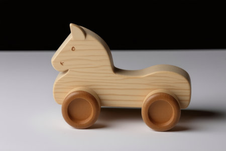 Close-up of wooden pony toyの素材