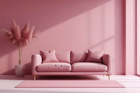 Pink interior sofa decoration sceneの素材