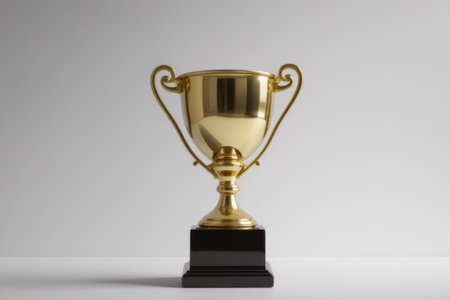 Close-up of the gold trophyの素材