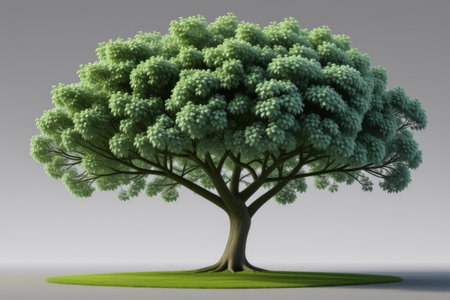 Close-up of a single green treeの素材