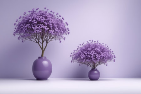 Purple vase with purple floral still lifeの素材