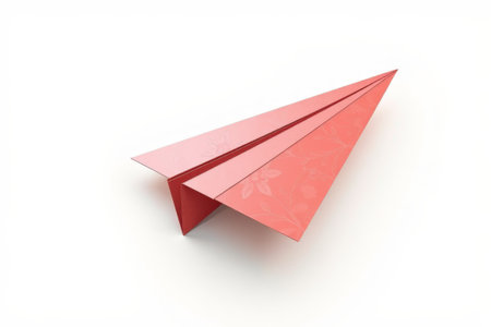 Red patterned paper aircraft materialの素材
