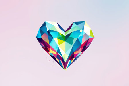 Colorful Polygonal Heart Patternの素材
