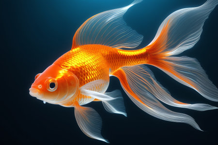 Close-up of Orange Goldfishの素材