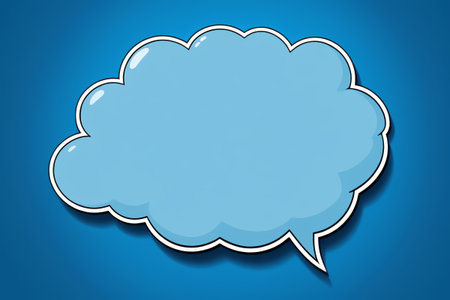 Blue Cartoon Style Cloud Dialog Boxの素材
