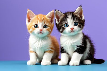 Close-up of two cute kittensの素材