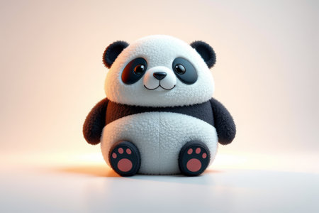 Cute cartoon panda doll imageの素材