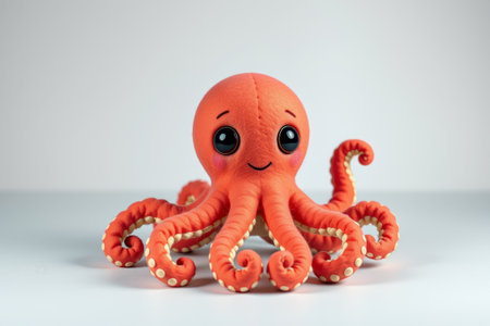 Close-up of Orange Octopus Plush Toyの素材
